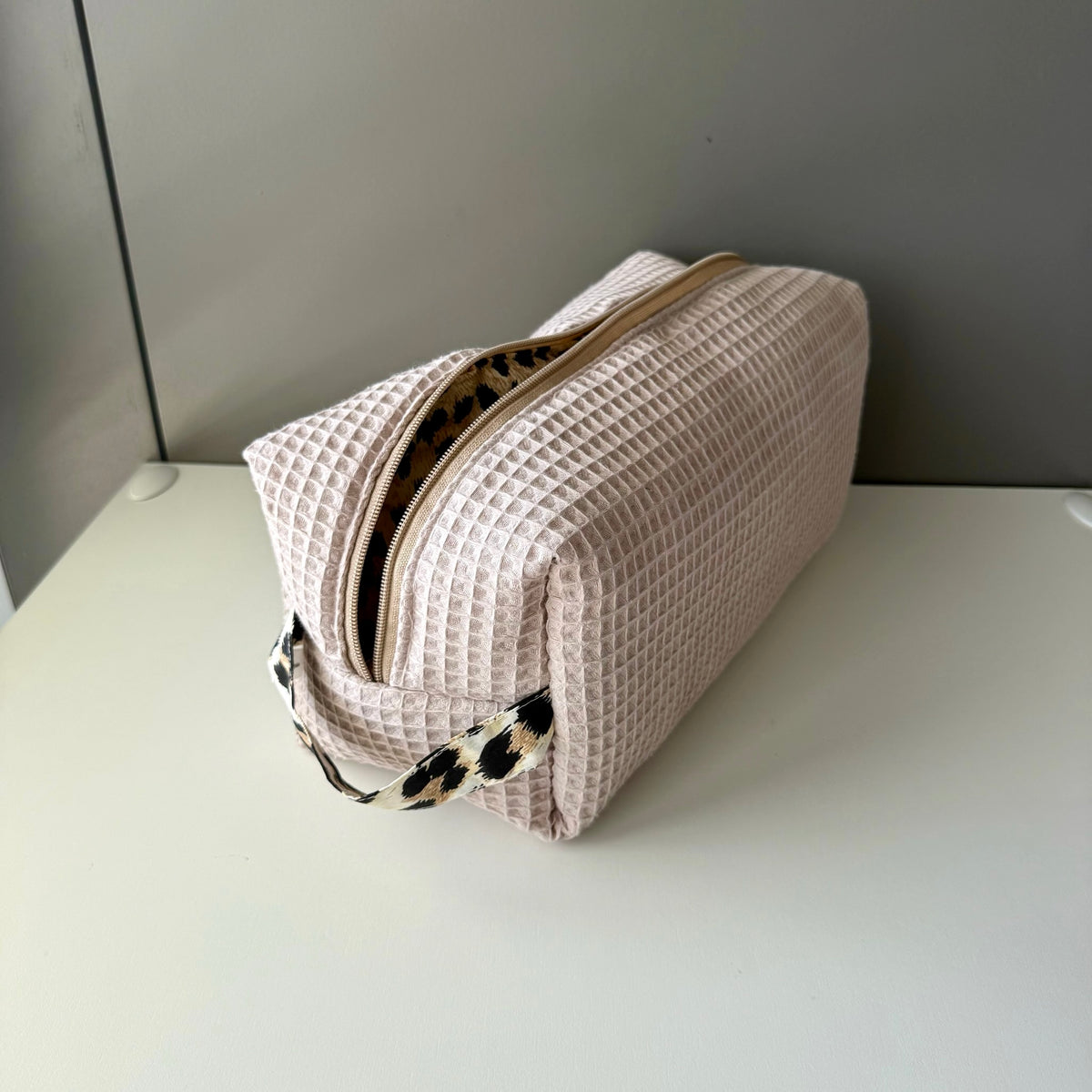 Custodia Dyson airwrap mini Waffle beige leopardato