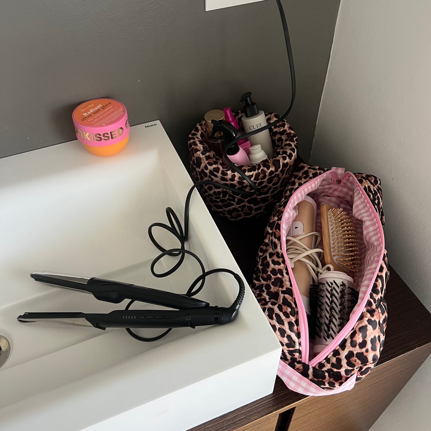 BIG - Porta piastra e Dyson airwrap leopardato