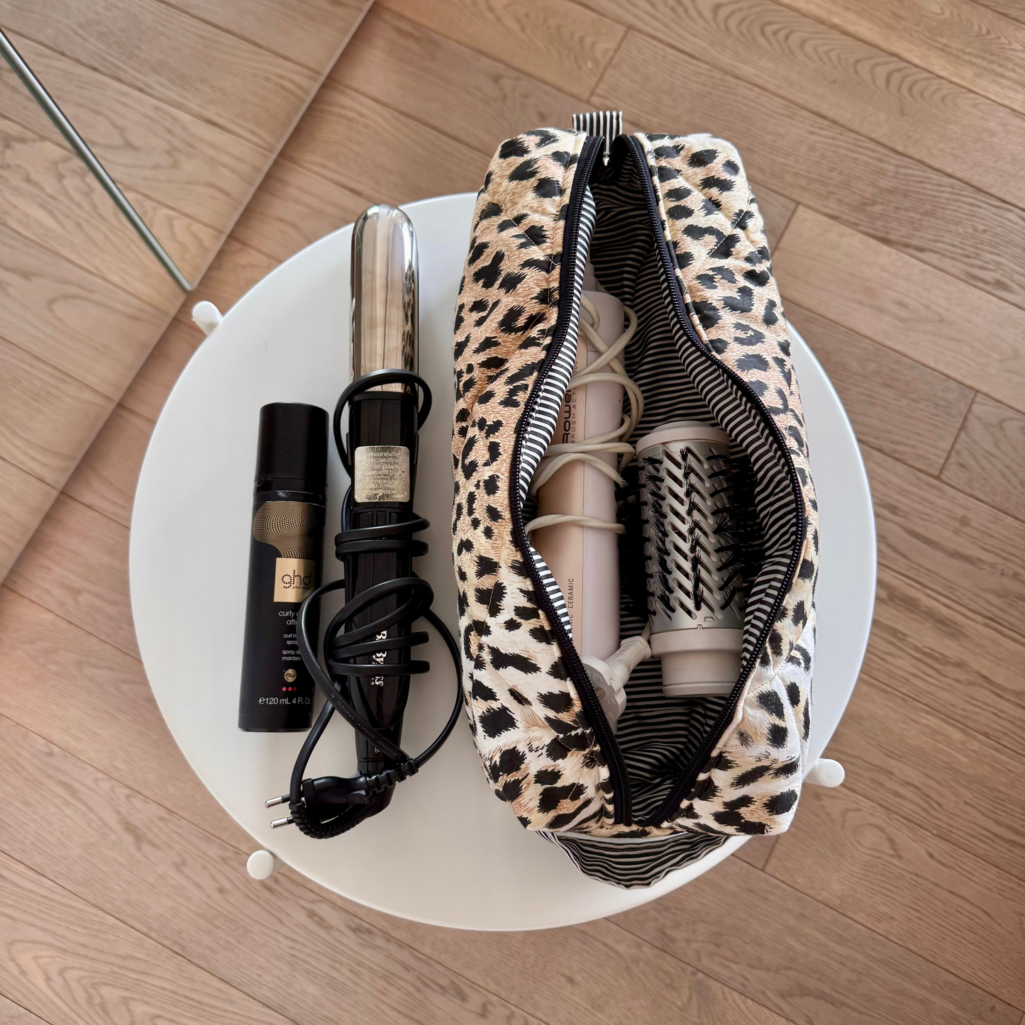 Big Porta piastra/Dyson tessuto leopardato