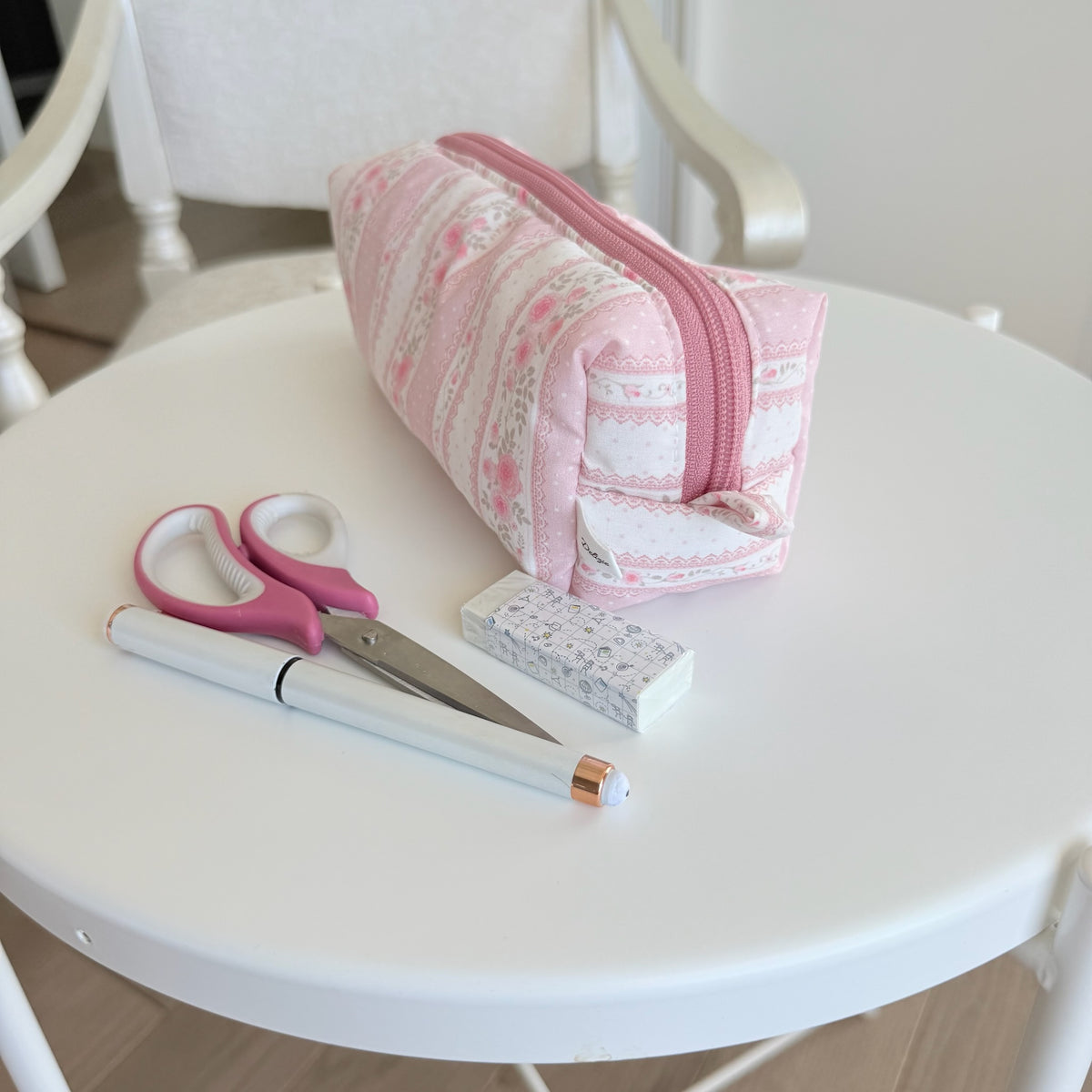 Astuccio Cottage rosa Tela rosa