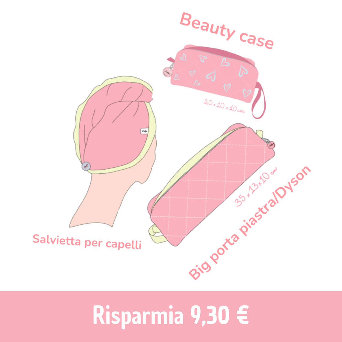 Set BEAUTY ROUTINE 💆🏻‍♀️ 🩷 Big portapiastra + Beauty case + Salvietta capelli