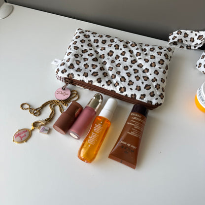 New POCHETTE piatta leopardato/quadretti cioccolato