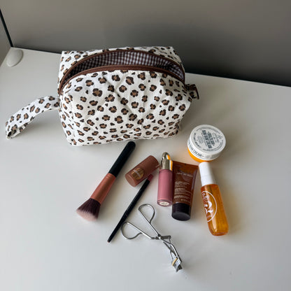 New BEAUTY CASE leopardato/quadretti cioccolato