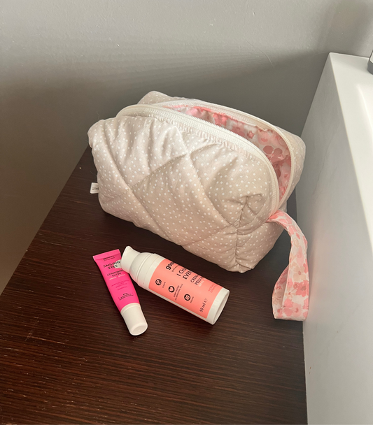 Bubbel Beauty case tessuto pois beige