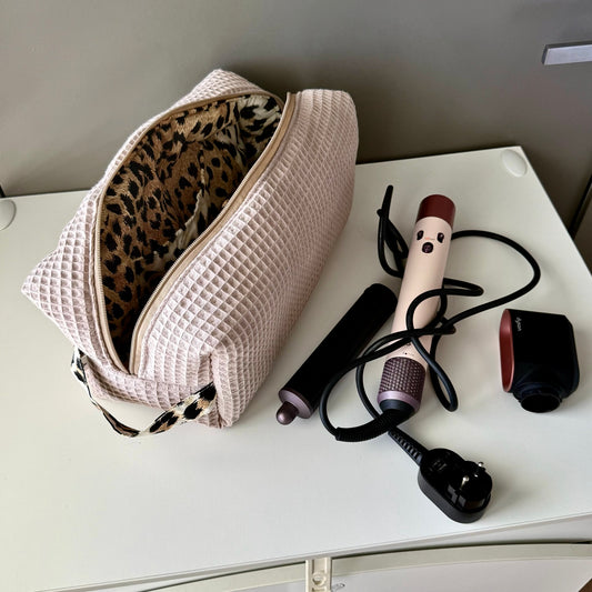 Custodia Dyson airwrap mini Waffle beige leopardato