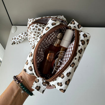 New MINI beauty case da borsetta leopardato/quadretti cioccolato