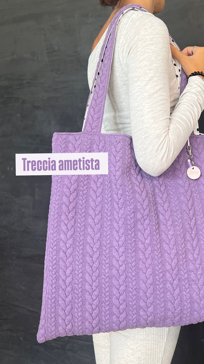 Tote Bag tessuto jersey a trecce 3 varianti