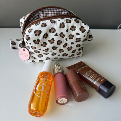 New MINI beauty case da borsetta leopardato/quadretti cioccolato