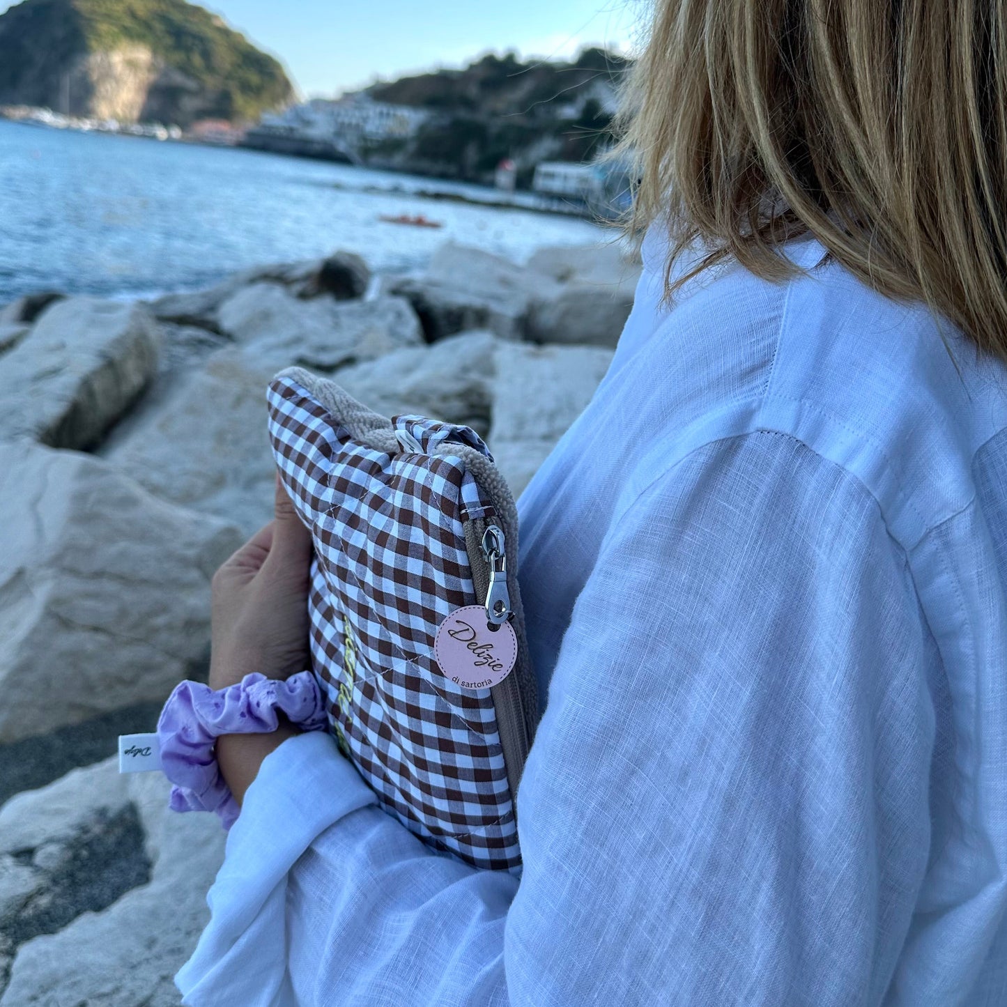 SUMMER BAG e MAXI pochette reversibili in spugna e quadretti