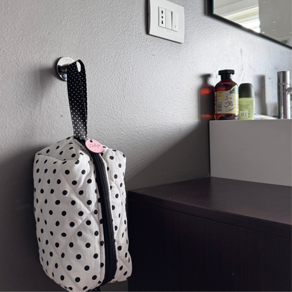 Bubble Beauty case tessuto a pois neri