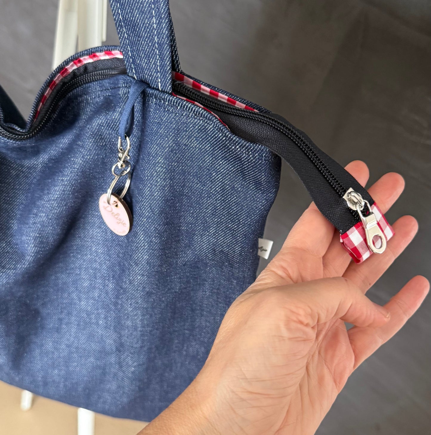 Borsa reversibile fatta a mano