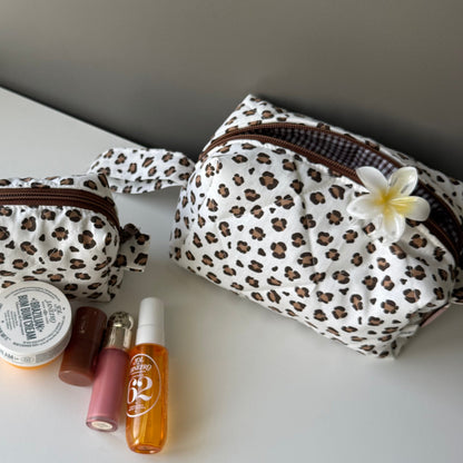 New BEAUTY CASE leopardato/quadretti cioccolato