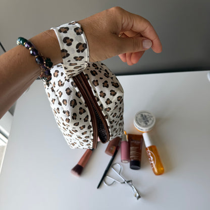 New BEAUTY CASE leopardato/quadretti cioccolato