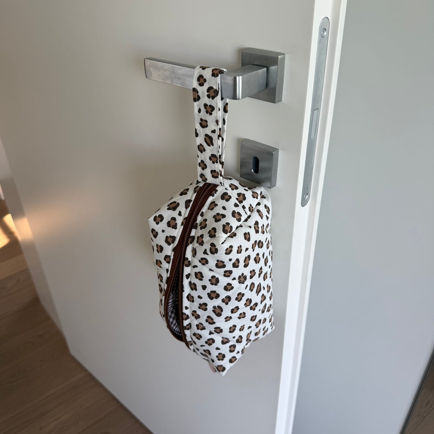 New BEAUTY CASE leopardato/quadretti cioccolato