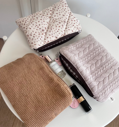 3 Pochette velluto, fiori e trecce