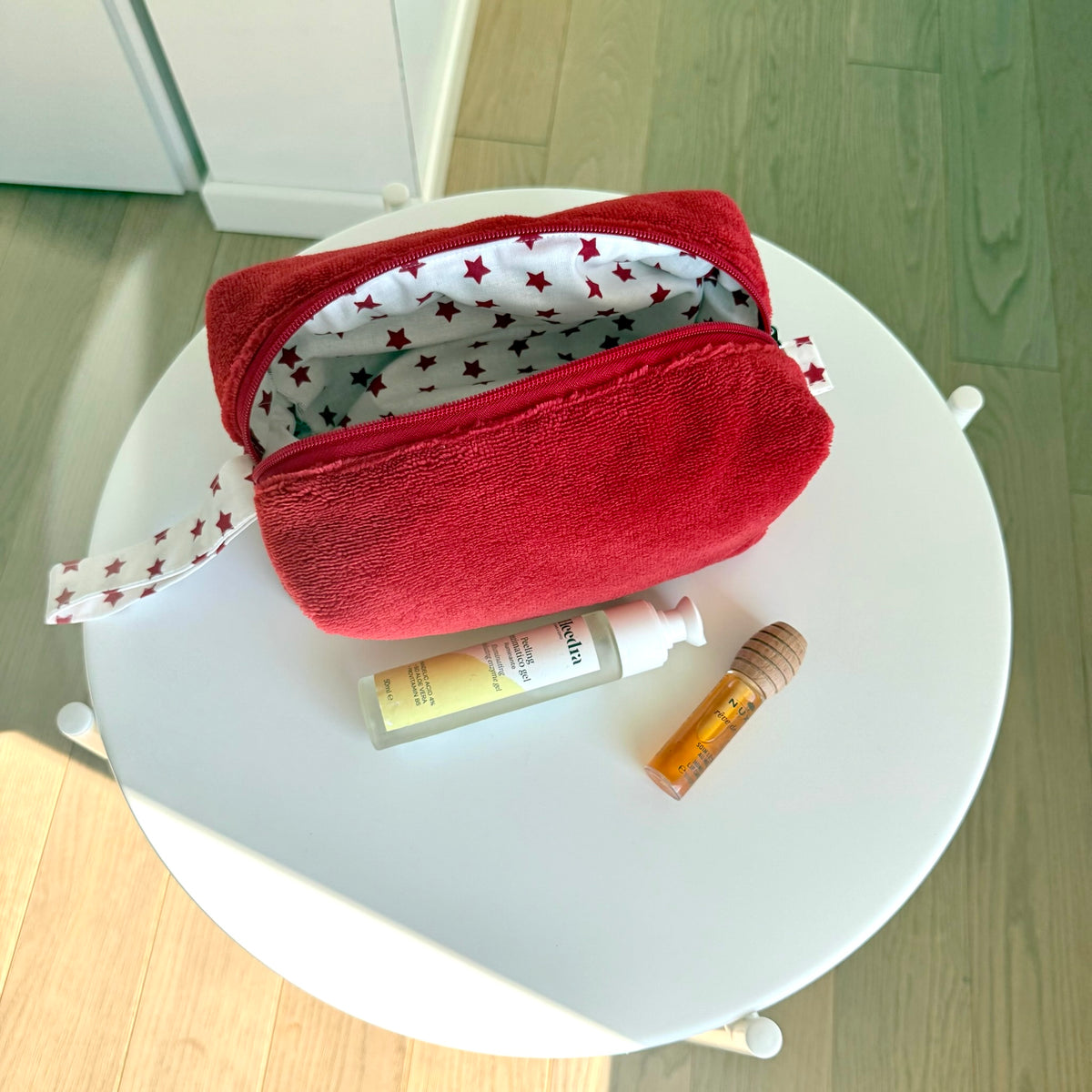 BEAUTY CASE spugna rossa stelline