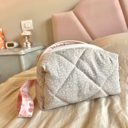 Bubbel Beauty case tessuto pois beige