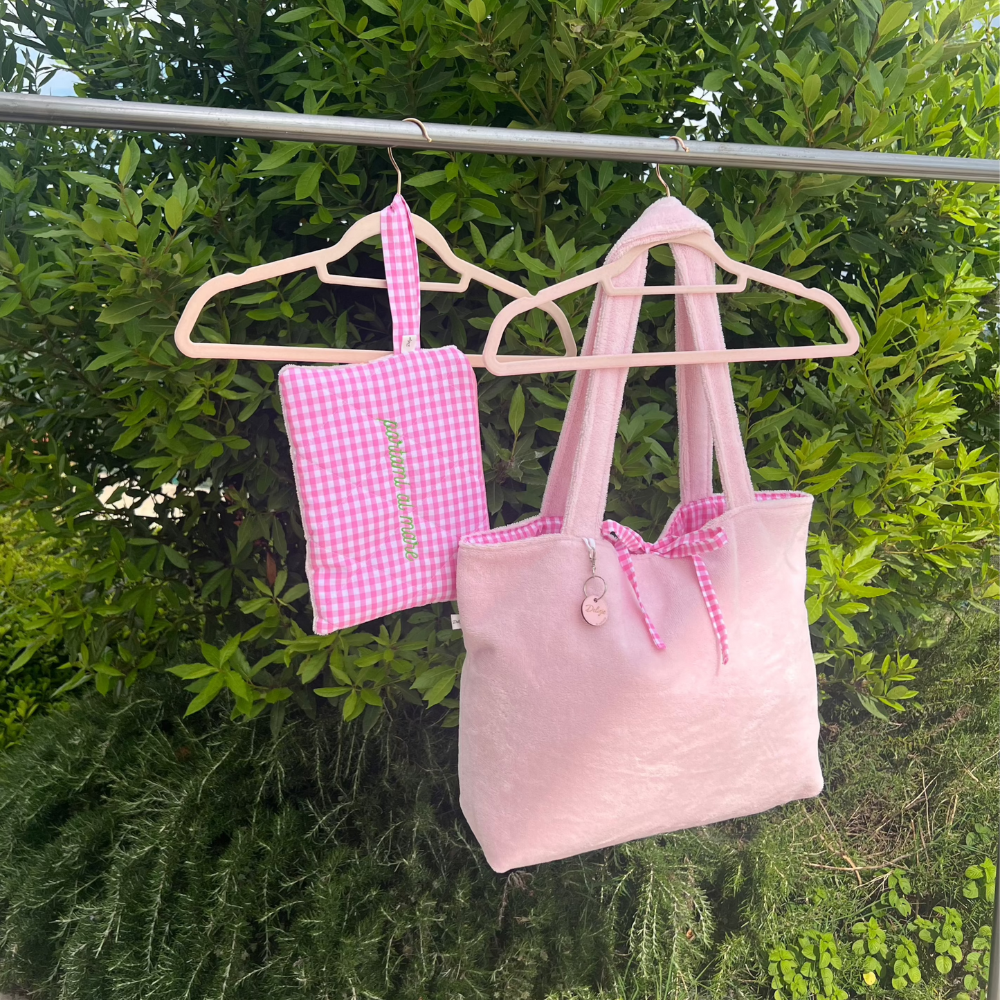 SUMMER BAG reversibile in spugna e quadretti