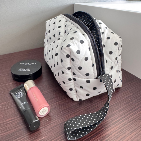 Bubble Beauty case tessuto a pois neri