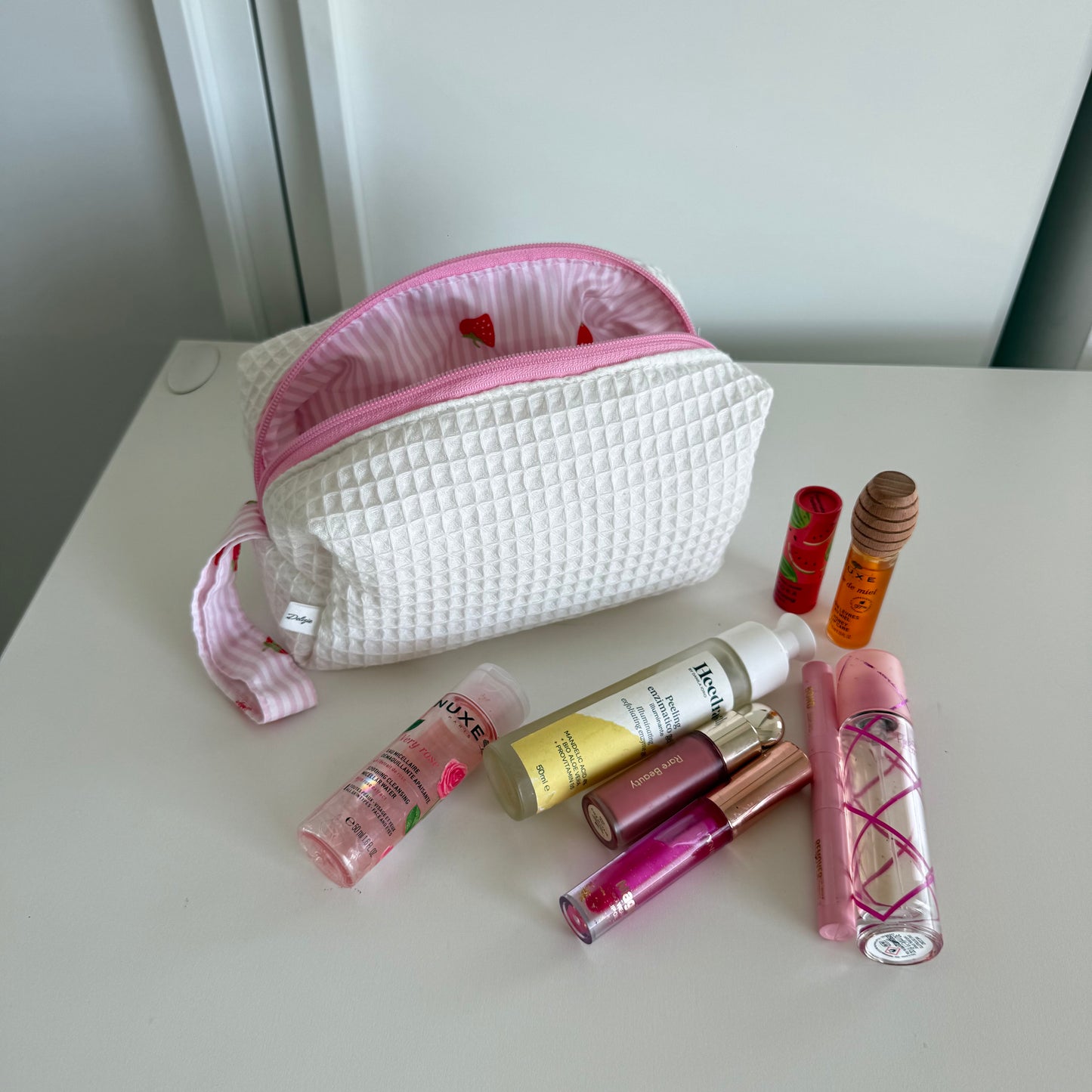 BEAUTY CASE mini waffle panna-fragole