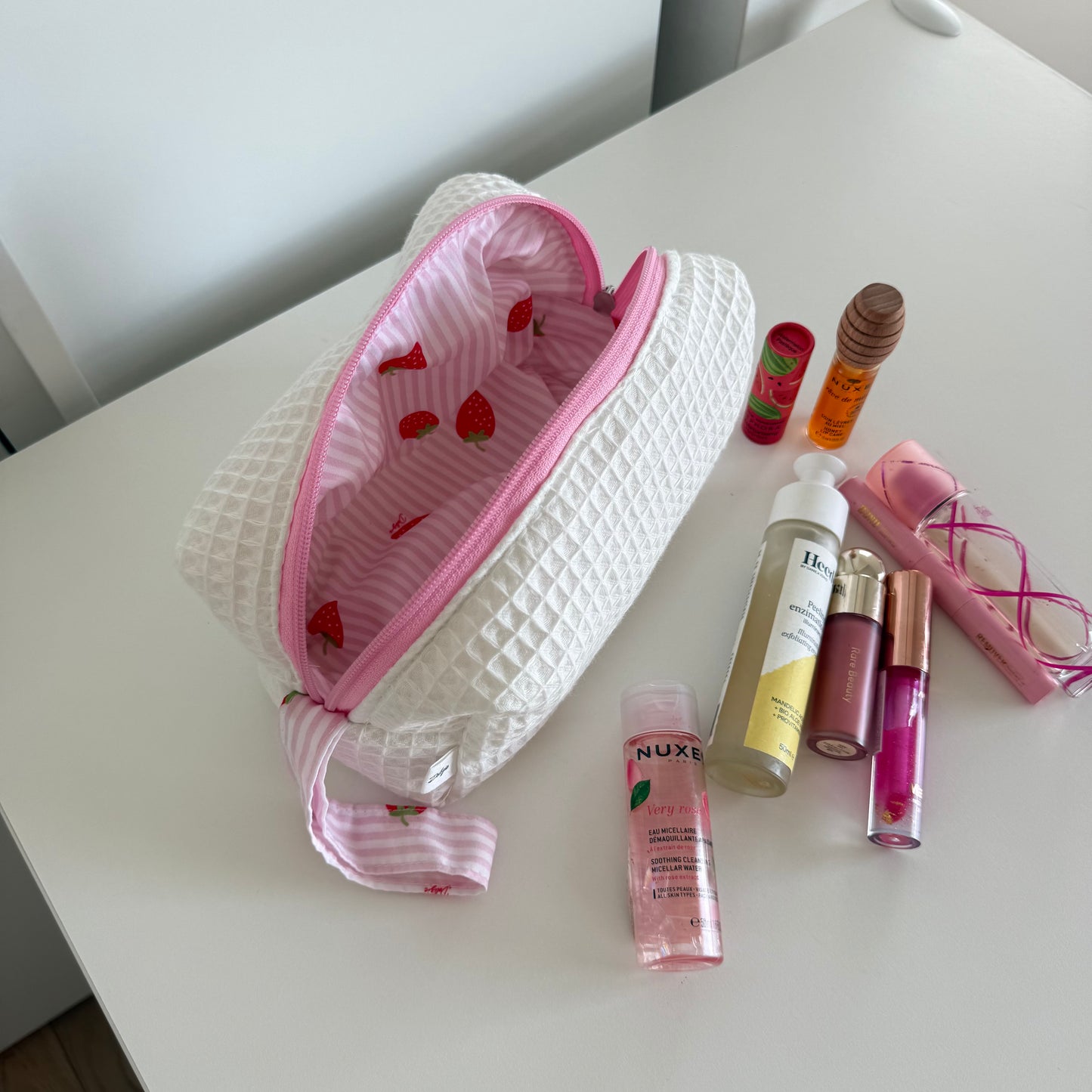 BEAUTY CASE mini waffle panna-fragole