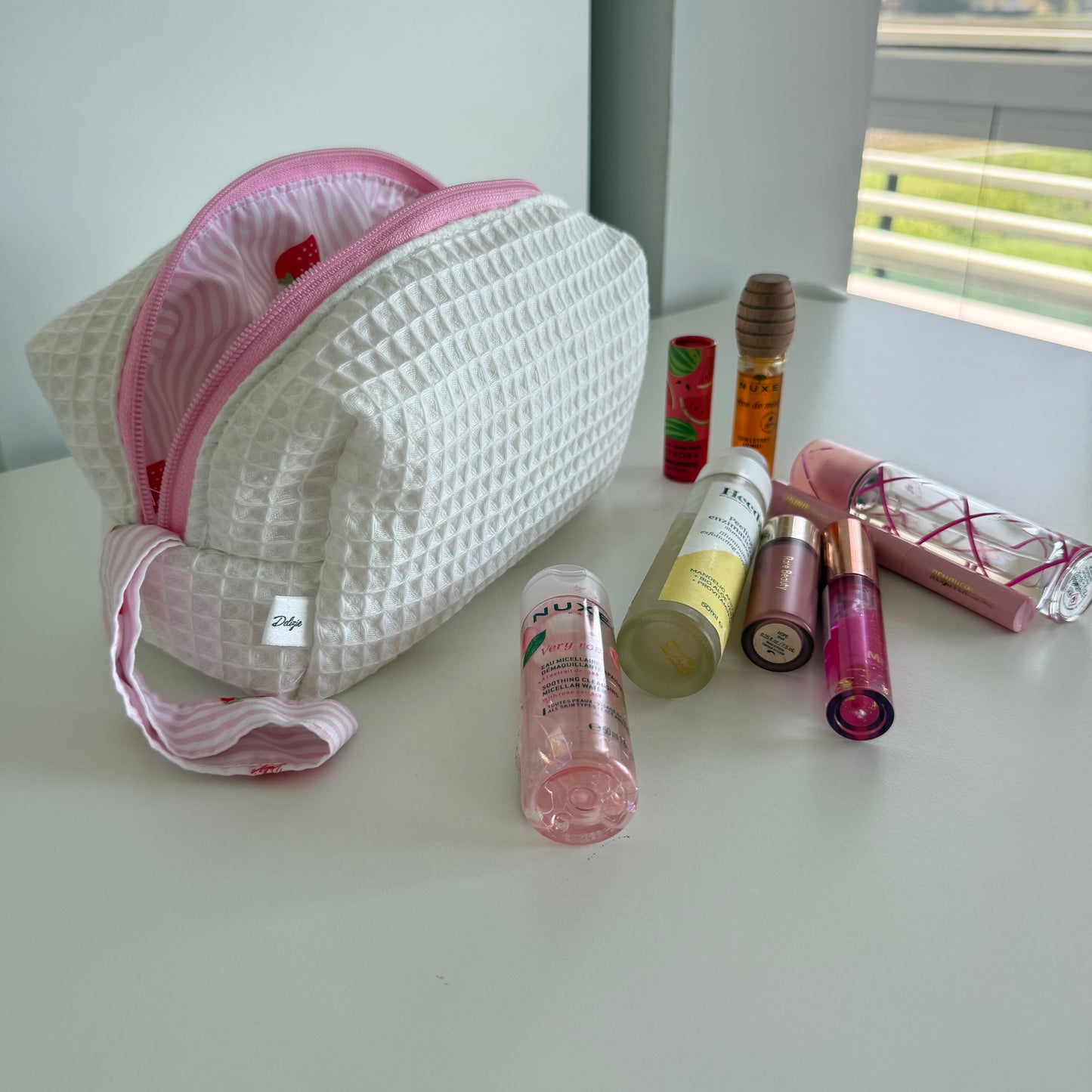 BEAUTY CASE mini waffle panna-fragole