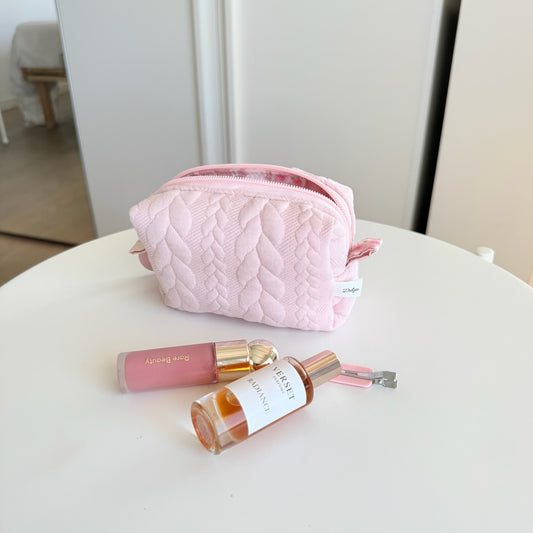 Mini beauty case trecce rosa cottage rosa