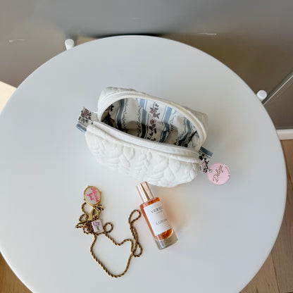 Mini beauty case trecce bianche cottage azzurro