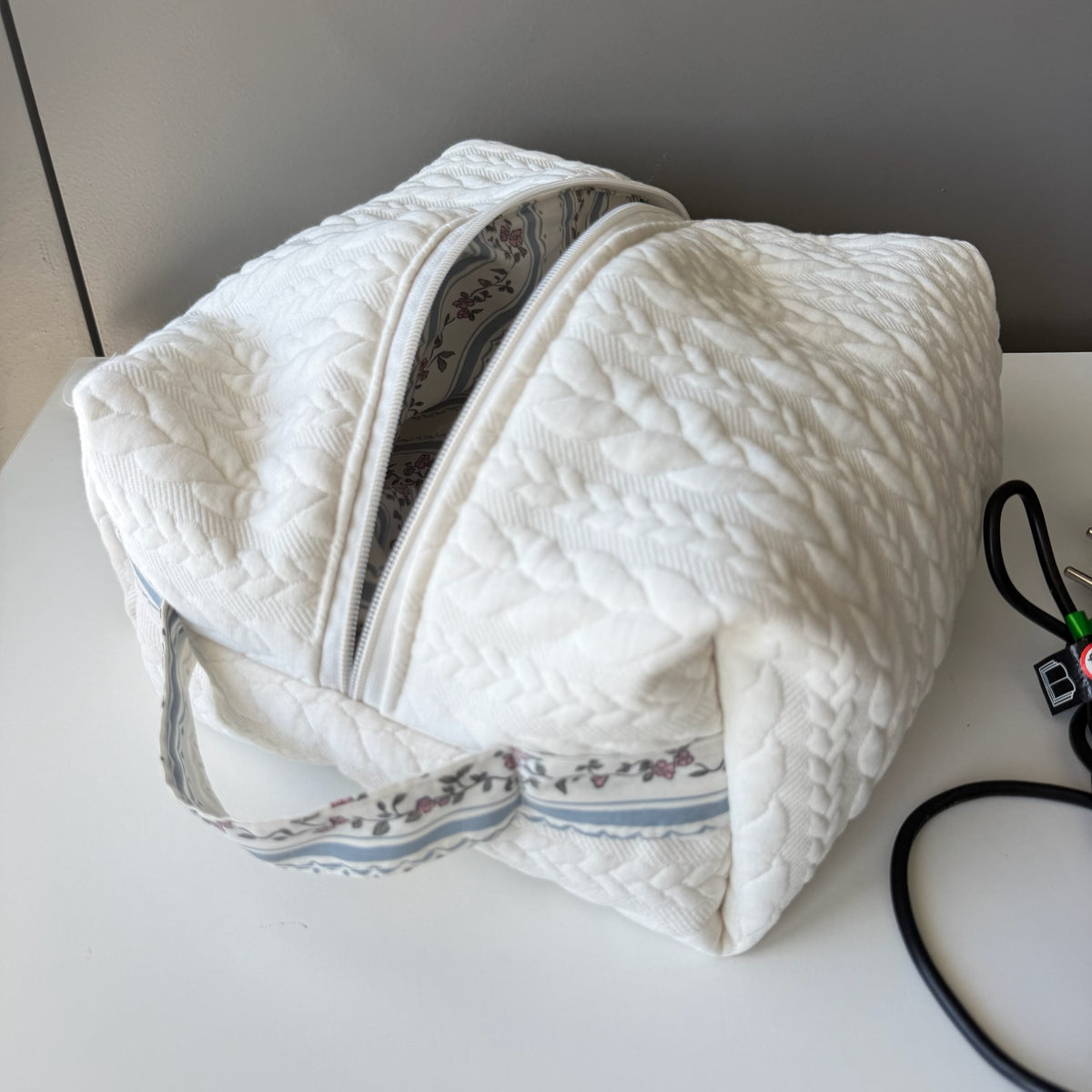 Maxi Porta phon Trecce bianche Cottage azzurro