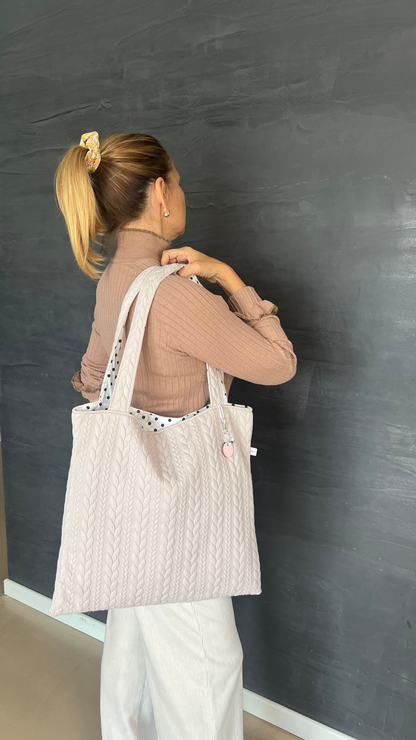 Tote Bag tessuto jersey a trecce 3 varianti